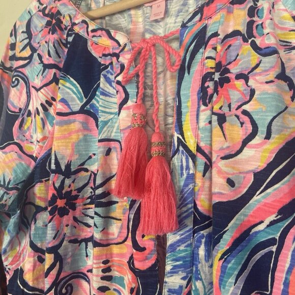 Lilly Pulitzer Del Lago Romper‎ Nauti Navy Boho Bateau Size M Resortwear Beach - Picture 5 of 13